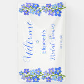 Blue Lila Floral Vergiss-Me-Nots-Brautparty Banner (Vertikal)