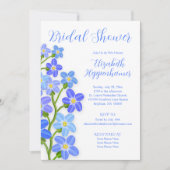 Blue Lila Floral Vergiss-Me-Nots-Brautparty Einladung (Vorderseite)