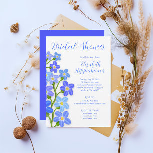 Blue Lila Floral Vergiss-Me-Nots-Brautparty Einladung