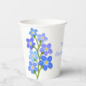 Blue Lila Floral Vergiss-Me-Nots-Brautparty Pappbecher (Vorderseite)