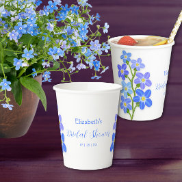 Blue Lila Floral Vergiss-Me-Nots-Brautparty Pappbecher