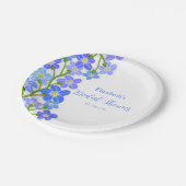 Blue Lila Floral Vergiss-Me-Nots-Brautparty Pappteller (Schrägansicht)