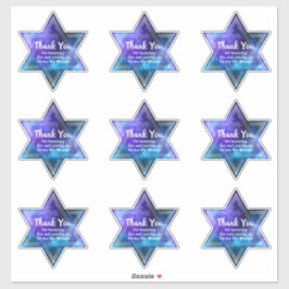 Blue Lila Galaxy Star von David Bar Bat Mitzvah Aufkleber