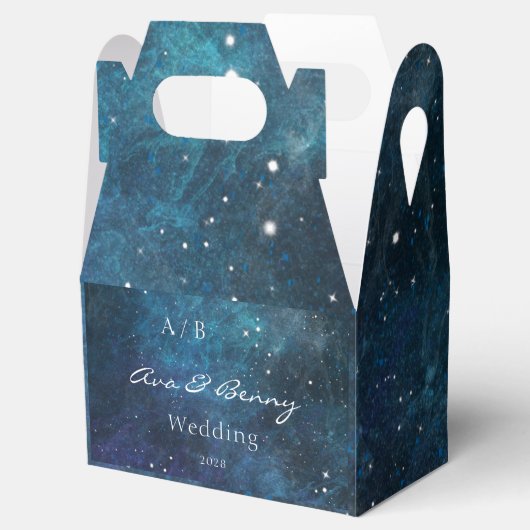 Blue Lila Galaxy Wedding Geschenkschachtel (Geöffnet)