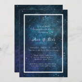 Blue Lila Galaxy Wedding Party Einladung (Vorne/Hinten)