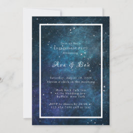 Blue Lila Galaxy Wedding Party Einladung