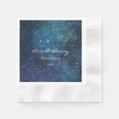 Blue Lila Galaxy Wedding Serviette (Vorderseite)