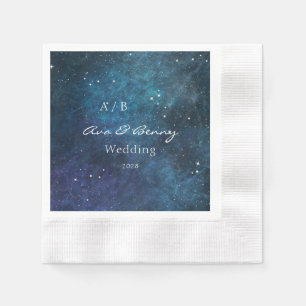 Blue Lila Galaxy Wedding Serviette