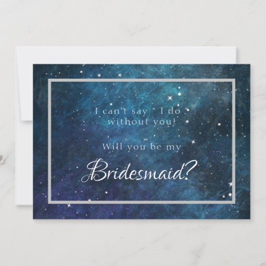 Blue Lila Galaxy wird meine Bridesmaid sein Einladung (Vorderseite)