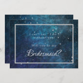 Blue Lila Galaxy wird meine Bridesmaid sein Einladung (Vorne/Hinten)