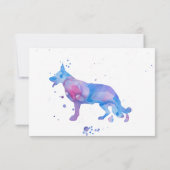 Blue Lila German Shepherd Watercolor Illu (Rückseite)
