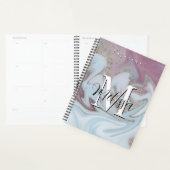 Blue Lila Gold Modern Monogram Abstrakt Plane Planer (Anzeige)