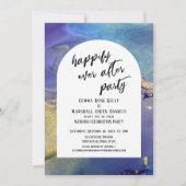 Blue Lila Gold Tinte glücklich immer nach dem Part Einladung (Vorderseite)