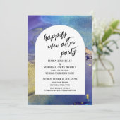 Blue Lila Gold Tinte glücklich immer nach dem Part Einladung (Stehend Vorderseite)