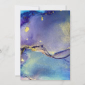 Blue Lila Gold Tinte glücklich immer nach dem Part Einladung (Rückseite)