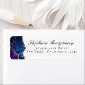 Blue Lila Gold Vones Agate-Adresse (Insitu)