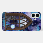 BLUE & LILA GOTHIC HALLOWEWEW FENSTER & CAT Case-Mate iPhone HÜLLE (Rückseite (Horizontal))