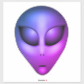Blue Lila Gray Alien Head Aufkleber (Blatt)