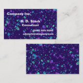 Blue Lila Green Spritzer Business Cards Visitenkarte (Vorne/Hinten)