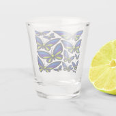 Blue Lila Green Wings Now Schnapsglas (Rückseite)
