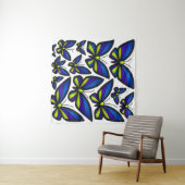 Blue Lila Green Wings Now Wandteppich (Beispiel (Horizontal))
