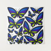 Blue Lila Green Wings Now Wandteppich (Vorderseite)
