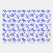 Blue Lila Hydrangea Blume Spring Brautparty Geschenkpapier Set (Vorderseite 3)