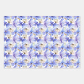 Blue Lila Hydrangea Blume Spring Brautparty Geschenkpapier Set (Vorderseite 2)