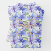 Blue Lila Hydrangea Blume Spring Brautparty Geschenkpapier Set (Beispiel)