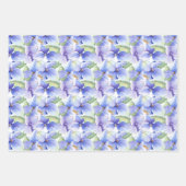 Blue Lila Hydrangea Blume Spring Brautparty Geschenkpapier Set (Vorderseite)