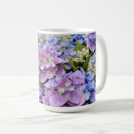 Blue Lila Hydrangea Blume Tasse Cup (VorderseiteRechts)