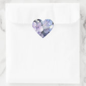 Blue Lila Hydrangea Herzkleber Herz-Aufkleber (Tasche)
