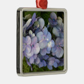 Blue Lila Hydrangea Silbernes Ornament (Rechts)