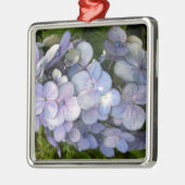 Blue Lila Hydrangea Silbernes Ornament (Links)