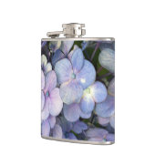 Blue Lila Hydrangea Vinyl Wrapped Flask Flachmann (Links)
