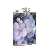 Blue Lila Hydrangea Vinyl Wrapped Flask Flachmann (Rechts)