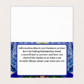 Blue Lila Hydrangeas Bouquets Custom Visitenkarten (Innenseite Aufgefaltet)