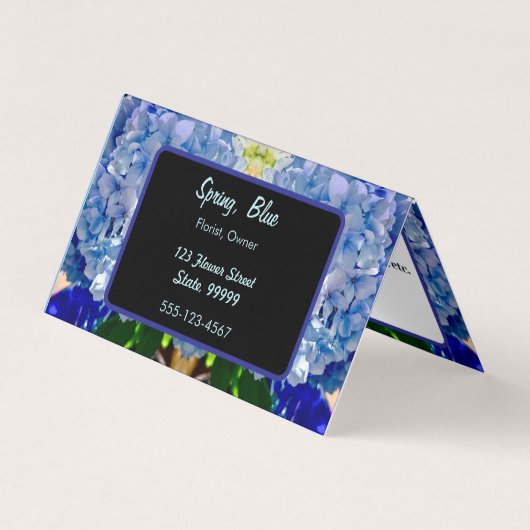 Blue Lila Hydrangeas Bouquets Custom Visitenkarten (Vorderseite)