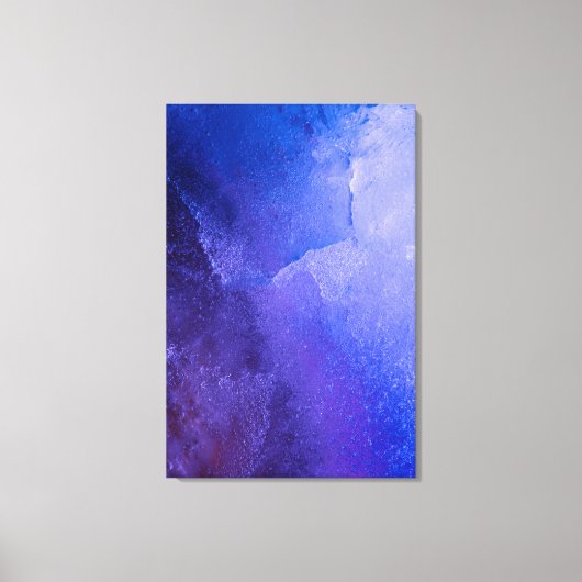 Blue Lila Ice Abstrakt Art Foto Leinwanddruck (Vorderseite)