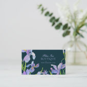 Blue Lila Iris Business Appointing Card Terminkarte (Stehend Vorderseite)