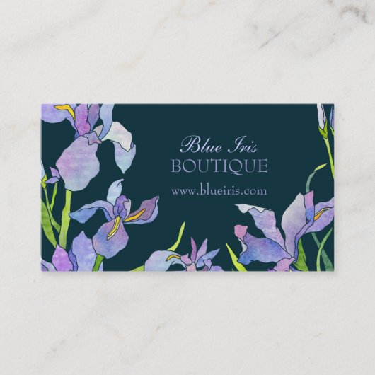 Blue Lila Iris Business Appointing Card Terminkarte (Vorderseite)