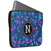 Blue lila Konfetti Glitzer dotiert Monogramm auf a Laptopschutzhülle (Vorne Rechts)