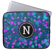 Blue lila Konfetti Glitzer dotiert Monogramm auf a Laptopschutzhülle (Vorderseite)