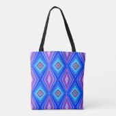 Blue Lila Magenta Diamond Muster Tasche (Rückseite)