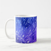 Blue Lila Mandala Clouds Boho Bohemisch Kaffeetasse (Links)