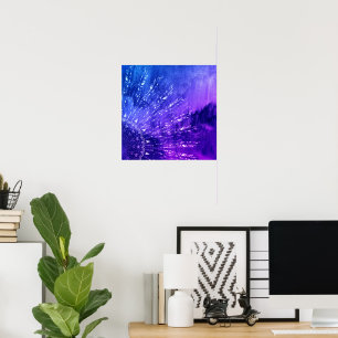 Blue Lila Mandala Clouds Boho Bohemisch Poster