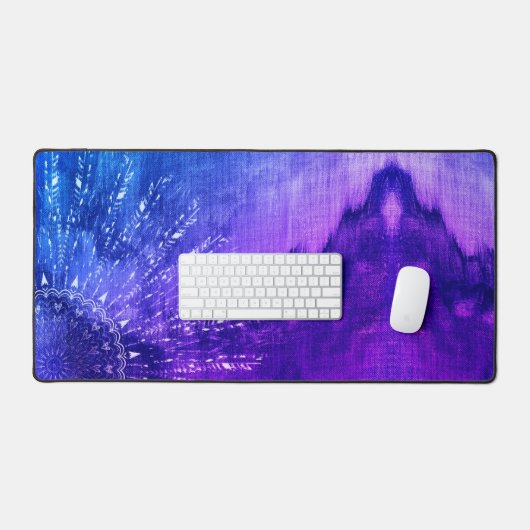 Blue Lila Mandala Clouds Boho Bohemisch Schreibtischunterlage (Tastatur & Maus)