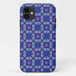 Blue Lila Medallions iPhone Cover