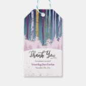 Blue Lila Mystic Snowy Wood Winter Geburtstag Geschenkanhänger (Vorderseite)