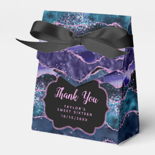 Blue Lila Ocean Agate 16 . Geburtstag Vielen Dank Geschenkschachtel